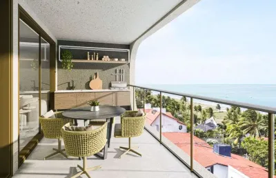 Alto padrão, frente mar, pronto pra morar! apartamento 3 suítes à venda em cabedelo - paraíba