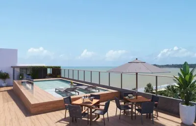 Só 10% entrada + parcelas. apartamento cobertura 1 quarto à venda na beira mar de cabo branco em joão pessoa - paraíba - entrega em fev/27
