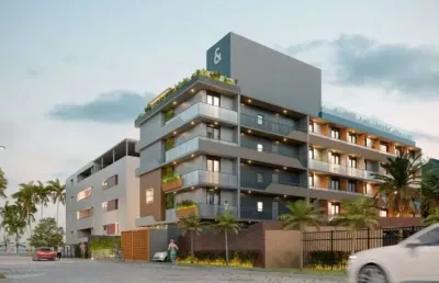 A 50 metros do mar. apartamento garden / flat mobiliado, pronto para uso, à venda em cabo branco em joão pessoa - pb.