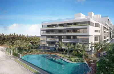 Frente mar, pé na areia e pronto pra morar. apartamento 2 suítes à venda em ponta de campina, cabedelo - paraíba. vivere home resort