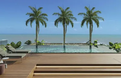 Apartamento flat frente mar, novo e pronto pra morar, investir e lucar, à venda em cabo branco, joão pessoa - paraíba - ed. jardins al mare