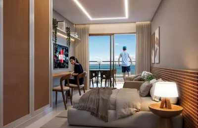 Lançamento frente mar. apartamento studio / flat alto padrão  à venda na praia formosa em cabedelo - paraíba - entrega em 2028
