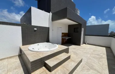 Cobertura com área externa privativa com jacuzzi, banheiro, área gourmet à venda no bessa em joão pessoa - paraíba