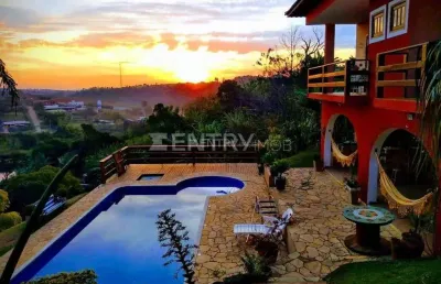 Casa à venda com 5.000 m² de área total, piscina aquecida, vista panorâmica ,4 dormitórios sendo 2 suítes, - parque espelho  d água - jundiaí/sp