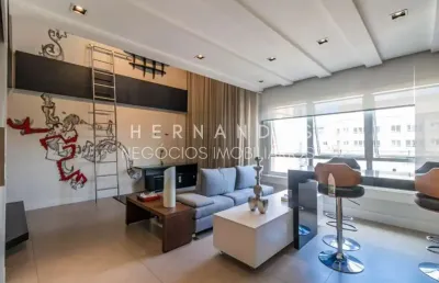 Apartamento de alto padrão à venda ou locação em barueri-sp, sítio tamboré alphaville: 1 quarto, 1 suíte, 2 salas, 2 vagas, 78m².