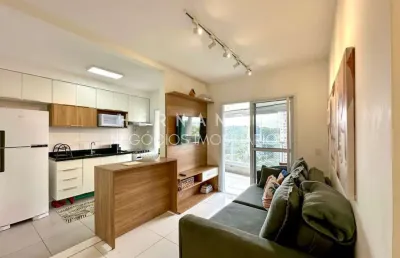 Apartamento mobiliado com ar condicionado no glass alphaville vista para o alpha 01