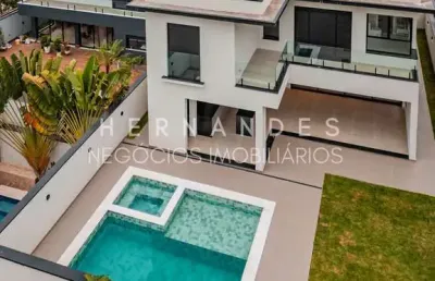 Residencial itahyê (fase 1): casa moderna de luxo em santana de parnaíba-sp, 4 suítes, espaço gourmet, piscina e muito mais!