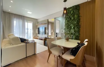 Apartamento impecável totalmente mobiliado na vila boa vista, barueri-sp: 2 quartos, 1 suíte, 2 salas, 2 banheiros, 1 vaga, 60m².