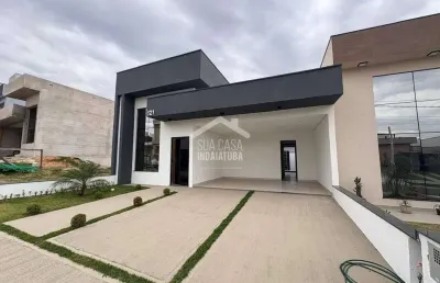 Casa nova com piscina e energia solar em condomínio em indaiatuba