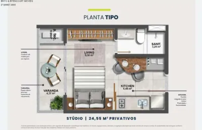 Apartamento com 1 quarto à venda na alameda das mongubas, caminho das árvores, salvador, 25 m2 por r$ 355.000