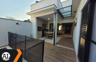 Lindíssima casa térrea com piscina e móveis planejados à venda no condomínio terras de são francisco sorocaba  sp terreno 180 m 2