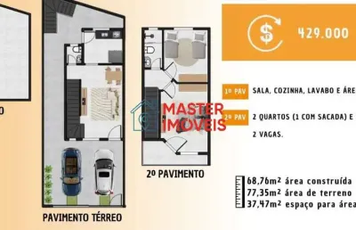 Casa com 2 quartos à venda na andorinhas, masterville, sarzedo por r$ 429.000