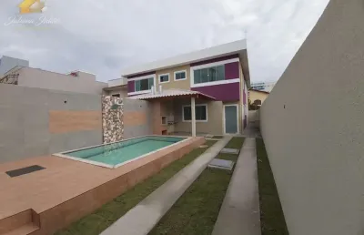 Casa duplex com 4 quartos, piscina e área gourmet a venda no bairro ouro verde em rio das ostras rj