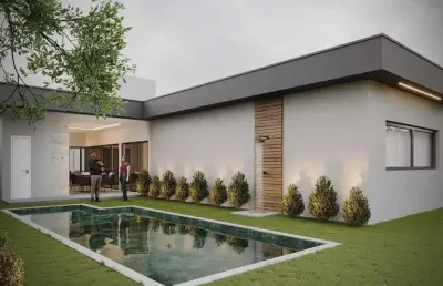 Linda casa de 3/4 com piscina no alphaville 3 abrantes