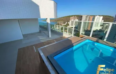 Maravilhosa cobertura com vista para o mar e 4 quartos na praia do morro - guarapari / es