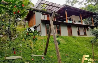 Casa de campo mobiliada com porteira fechada em domingos martins