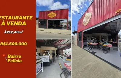 Restaurante a venda com energia solar, 212,40m², felícia - vitória da conquista - ba