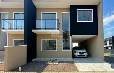Sobrado novo em condomínio fechado à venda no bairro ouro fino em sao jose dos pinhais, paraná