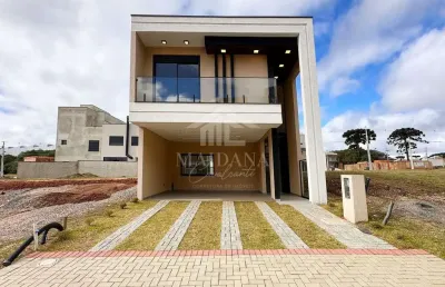Sobrado em condomínio fechado 03 quartos sendo 01 suite à venda, costeira, são josé dos pinhais, pr