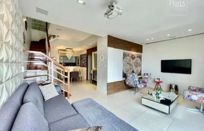 Cobertura com 3 dormitórios à venda, 240 m² por r$ 2.600.000,00 - praia da costa - vila velha/es