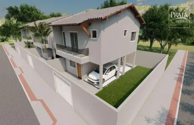 Casa duplex 3/4 com suíte e varanda e acabamento de alto padrão, a 800m da praia de jacaraípe – jardim atlântico, serra/es