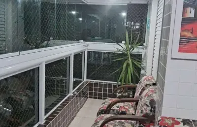 Apartamento 2 dormitórios sacada gourmet vista mar no bairro anhanguera em mongaguá