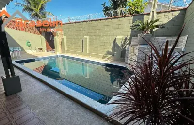 Oportunidade casa 4 dormitórios com piscina e área de lazer com vista mar - mongagua, agenor de campos