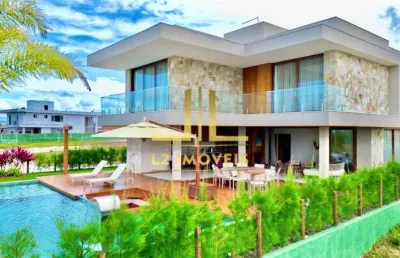 Casa luxuosa - 6 suítes - vista mar - alphaville guarajuba