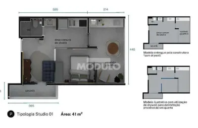 Apartamento à venda, 1 quarto, 1 suíte, 1 vaga, umuarama - uberlândia/mg