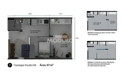 Apartamento à venda, 1 quarto, 1 suíte, 1 vaga, umuarama - uberlândia/mg