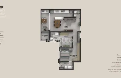 Apartamento à venda, 2 quartos, 2 suítes, 3 vagas, parque una - uberlândia/mg