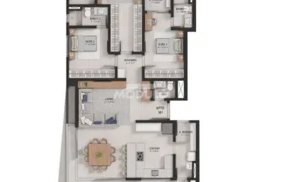 Apartamento à venda, 3 quartos, 3 suítes, 3 vagas, gavea - uberlândia/mg