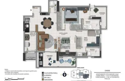 Apartamento à venda, 3 quartos, 2 suítes, 2 vagas, jardim sul - uberlândia/mg