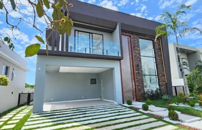 Casa em alphaville litoral norte 1 com 4 suítes nova piscina e espaço gourmet