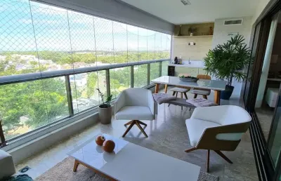 Apartamento no le parc residencial 3 suites vista mar reformado 4 vagas