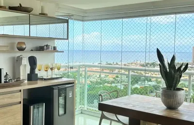 Apartamento a venda no art residence patamares com 3 suites reformado e vista mar