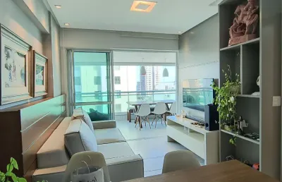 Apartamento a venda na barra quarto e sala mobiliado e varanda gourmet no morro ipiranga