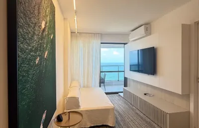 Apartamento a venda no beach class ondina quarto e sala mobiliado e vista mar