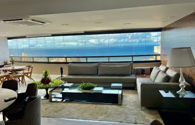 Cobertura a venda no pituba ville com 4 suites mobiliada com vista mar de alto luxo