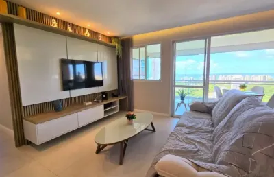 Apartamento a venda no ludco greenville com 3 suites vista mar e varanda gourmet em patamares