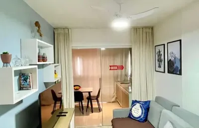 Apartamento a venda em armação quarto e sala mobiliado e varandão no 5º avenida
