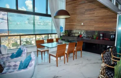 Apartamento duplex a venda no horto florestal com 4 suites vista mar no top hill