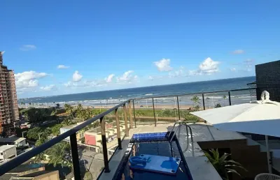 Cobertura a venda em jaguaribe com 3 quartos vista mar piscina reformada e área gourmet