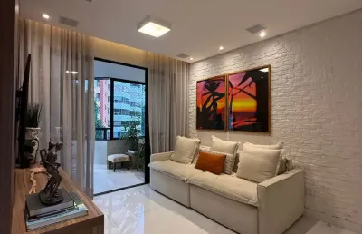 Apartamento a venda na ladeira da barra com 2 suites vista mar parcial e mobiliado