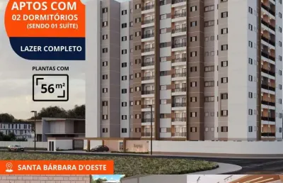 Imperdível: apartamento à venda em santa bárbara do oeste - sp, jardim itapuã, 2 quartos, 1 suíte, 2 salas, 2 banheiros, 1 vaga, 56m².