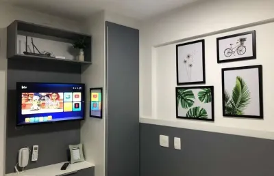 Studio 22,90m2 1 dormitório 1 banheiro 1 cozinha 1 sala de estar 1 área de serviço proximidades banco escola escola de idioma faculdade farmácia