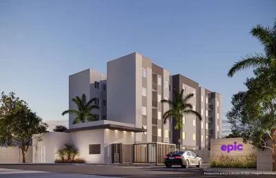Lançamento epic longitude, apartamentos de 38,80m2 e 40,47m2, 2 dormitórios, varanda, 2 vagas, ótima localização, lazer com piscina e salão de festas