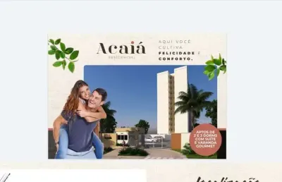 Breve lançamento acaiá residencial aptos 54m2 a 59m2, 2 e 3 dorms, áreas comuns piscina, salão de festas, academia, varanda de circulação, playground