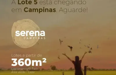 Lançamento serena campinas condomínio fechado,lotes a partir de 360m2 lazer completo,segurança