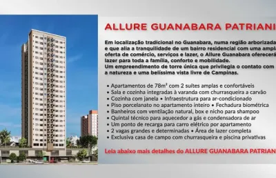 Lançamento allure guanabara aptos 80m2 2 suítes,sala,cozinha integrada a varanda gourmet,lavabo,2 vagas,3 pontos de ar cond,deposito,lazer completo